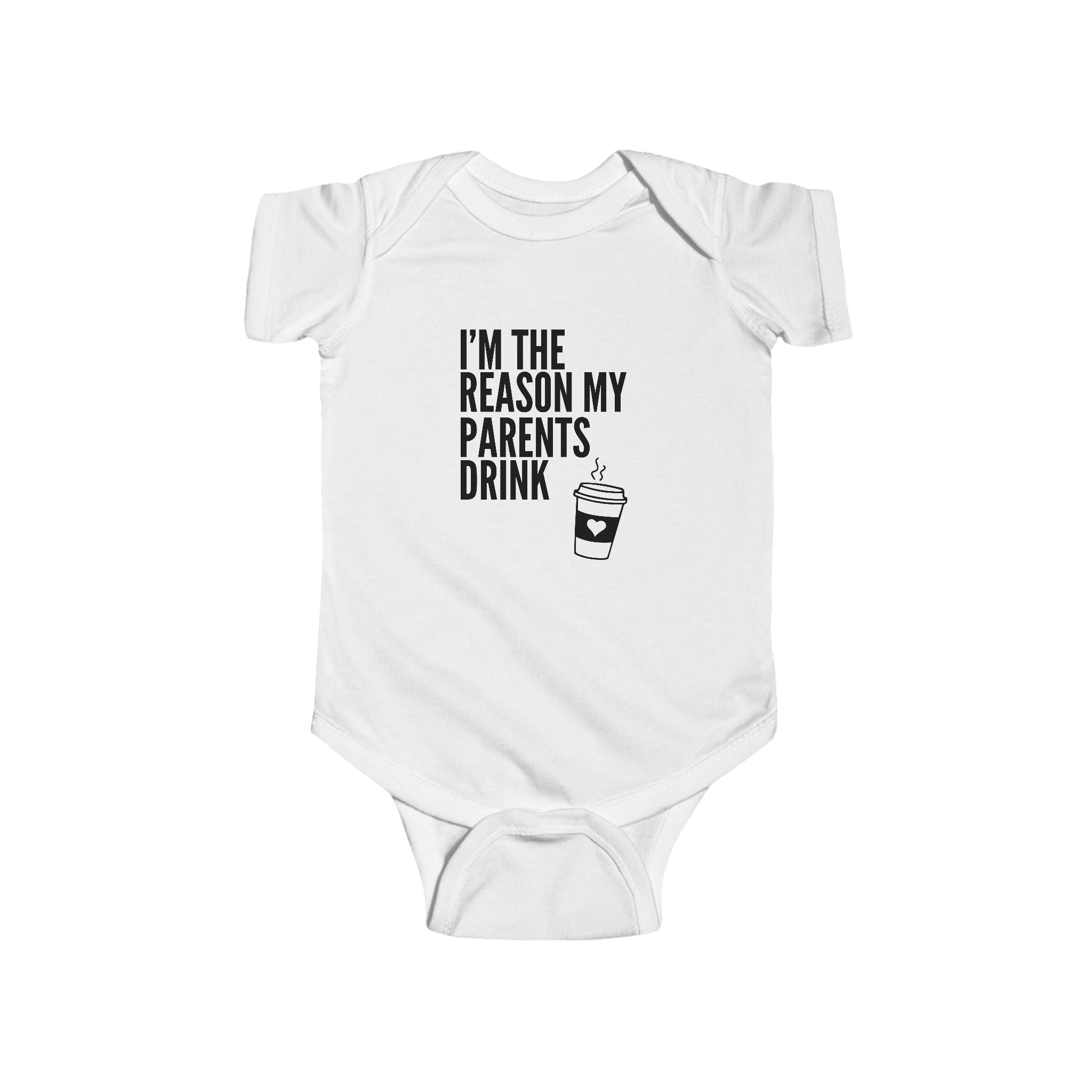 "I'm the reason my parents drink..." (coffee) Baby Onesie - BraveBrew Coffee Co.